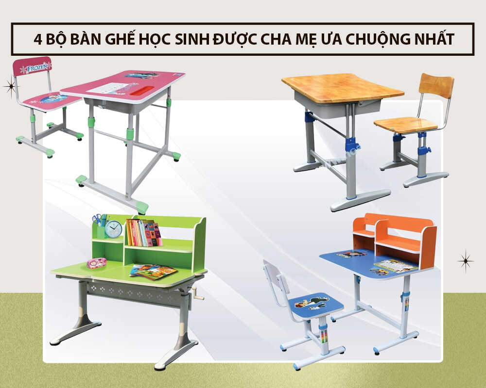 4 bộ bàn ghế học sinh được cha mẹ ưa chuộng nhất tại Đức Khang