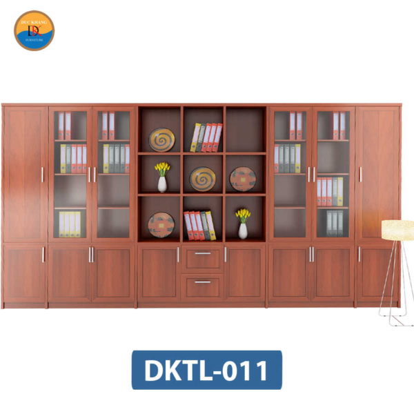 DKTL-011 | Hệ tủ tài liệu giám đốc DKF khoang không cánh + buồng tủ cánh mở tiện lợi