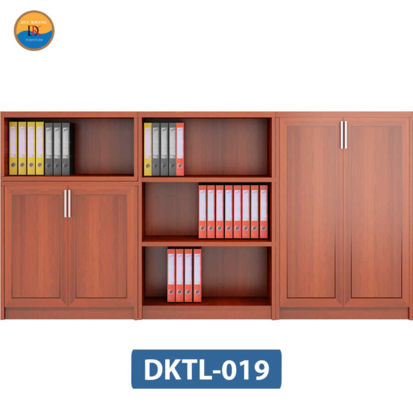 DKTL-019 | Hệ tủ tài liệu giám đốc DKF 4 ngăn mở + 6 buồng có cánh