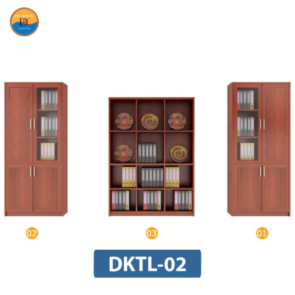 DKTL-02 | Hệ tủ tài liệu DKF gỗ CN bền bỉ + nhiều khoang và buồng tủ