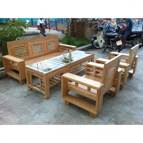 Bàn ghế phòng khách salon gỗ Đức Khang EPK-209