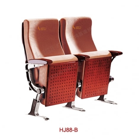 HJ88B | Ghế hội trường nhập khẩu khung gang đúc, tựa ốp gỗ