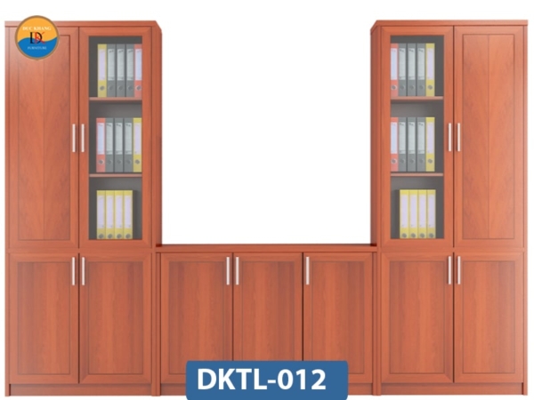 DKTL-012 | Hệ tủ tài liệu DKF 6 buồng rộng rãi + cánh mở và cánh kính hiện đại
