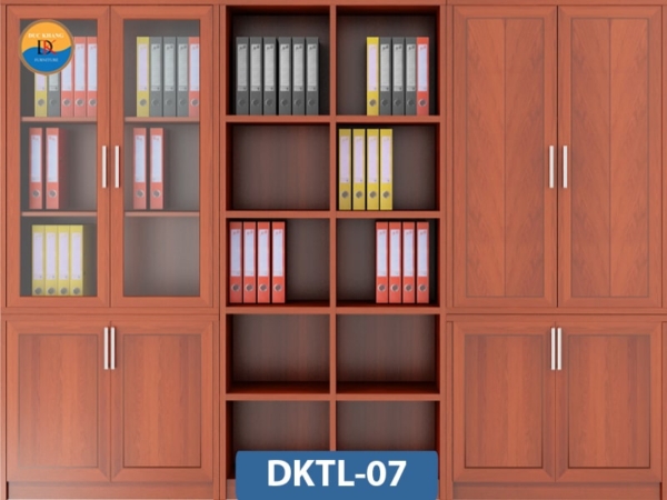 DKTL-07 | Hệ tủ tài liệu DKF 4 buồng có cánh + 10 khoang tủ không cánh
