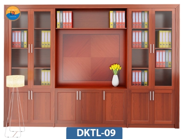 DKTL-09 | Hệ tủ tài liệu gỗ DKF có buồng tủ có cánh + khoang không cánh tiện lợi