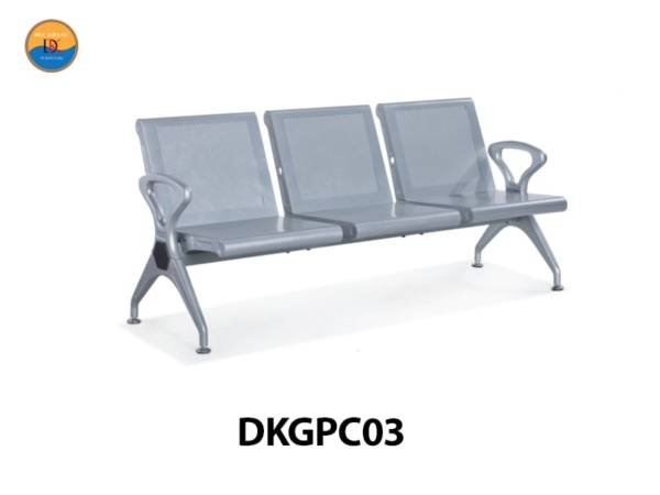 DKGPC03 | Ghế băng phòng chờ 3 chỗ DKF có tay vịn 2 đầu