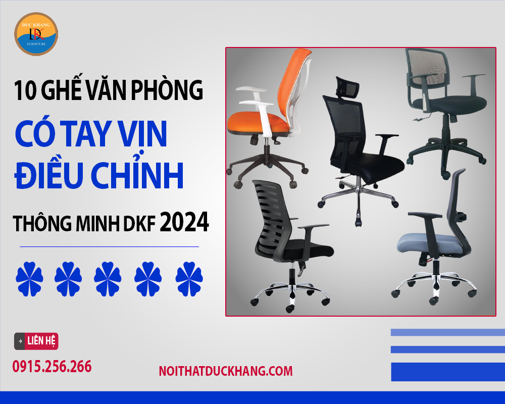 10 ghế văn phòng có tay vịn điều chỉnh thông minh DKF 2024